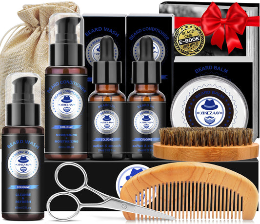 XIKEZAN Beard Kit for Men Grooming & Care w/Cologne-Soften,Soothe Beard Beauty and Personal Care XIKEZAN Default Title