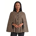 Kasper Petite Animal Print Snap-Front Cape
