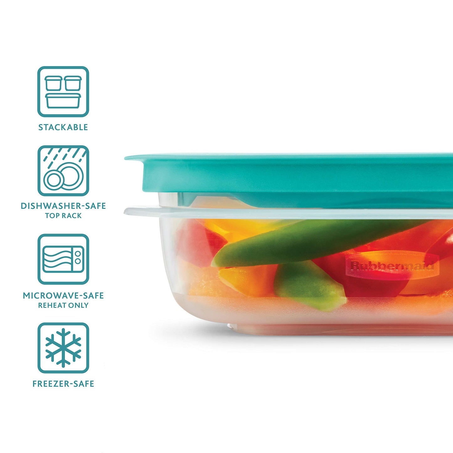 Rubbermaid EasyFindLids with Press & Lock Leak Proof Lids Food Storage Set, Meal Prep Containers, 12 Piece