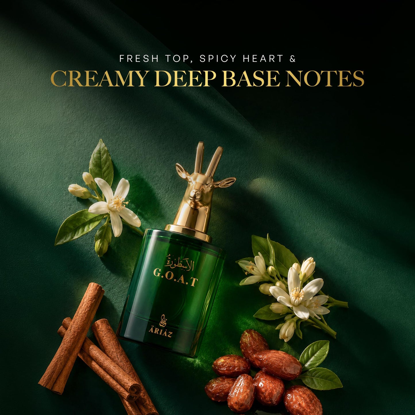 ARIAZ GOAT Men’s Eau De Parfum - Addictive Warmth & Smoky Depth with Orange Blossom, Bergamot, Cinnamon, Vanilla, Woods & Musk - Long Lasting Oil Beauty & Personal Care ARIAZ