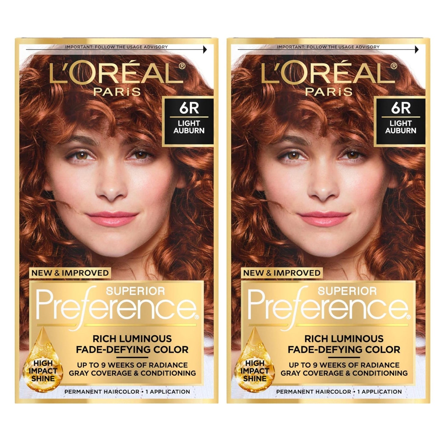 L'Oreal Superior Preference, 6R Light Auburn, Warmer 1 ea (Pack of 2)