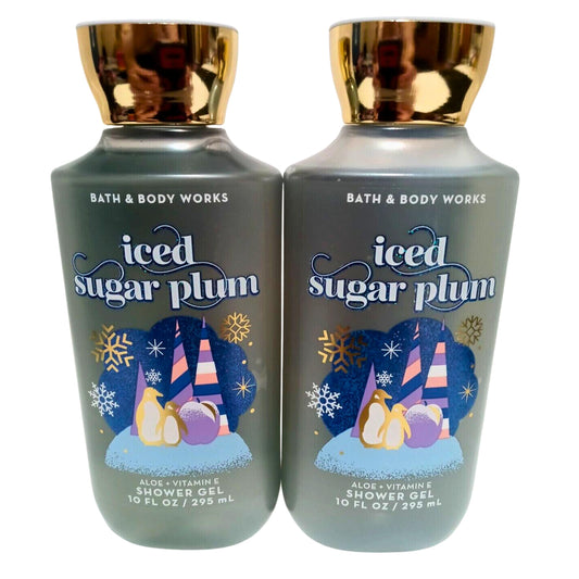 Bath & Body Works Shea + Vitamin E Shower Gel, Set of 2, 10oz Each (Iced Sugar Plum) Beauty & Personal Care Bath & Body Works