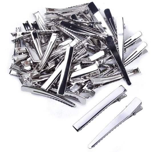 BronaGrand 60pcs Silver Large Long Alligator Hair Clip with Teeth for Arts & Crafts Projects, Dry Hanging Clothing, Office Paper Document