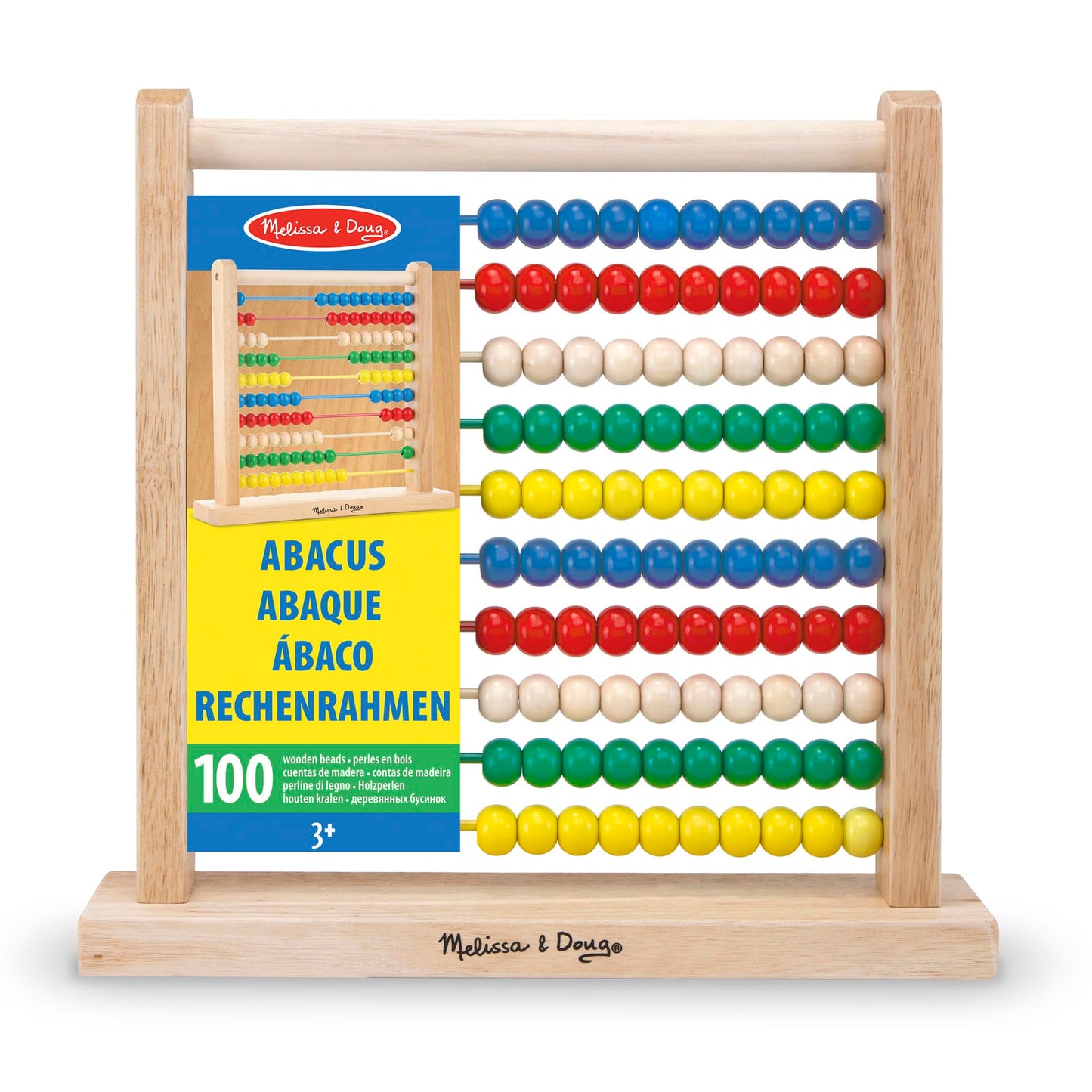 Melissa & Doug Abacus - Classic Wooden Educational Counting Toy With 100 Beads