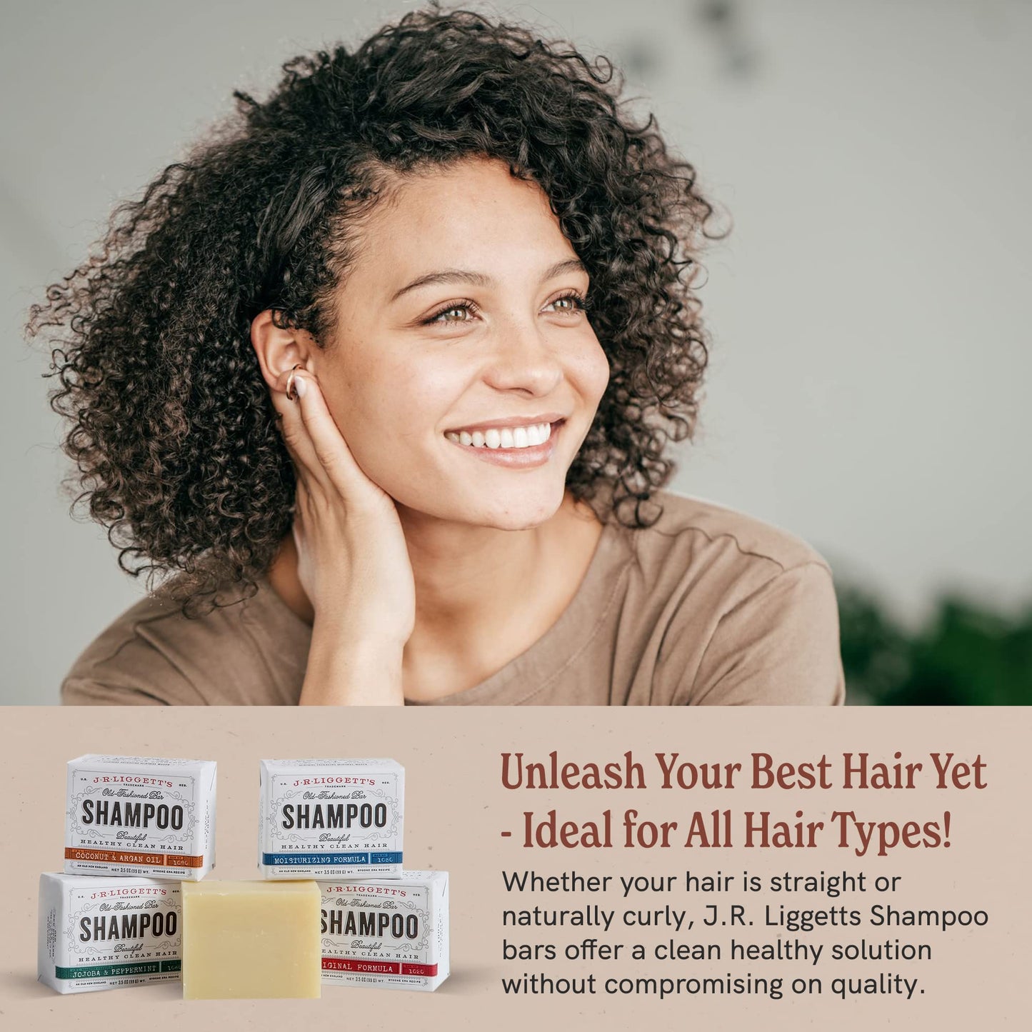 J.R.LIGGETT'S Herbal Formula Shampoo Bar and Conditioner Bar 2-Pack, All-Natural, Plant-Based Solid Hair Care Set, Sulfate-Free, 3.5 oz Shampoo / 1.75