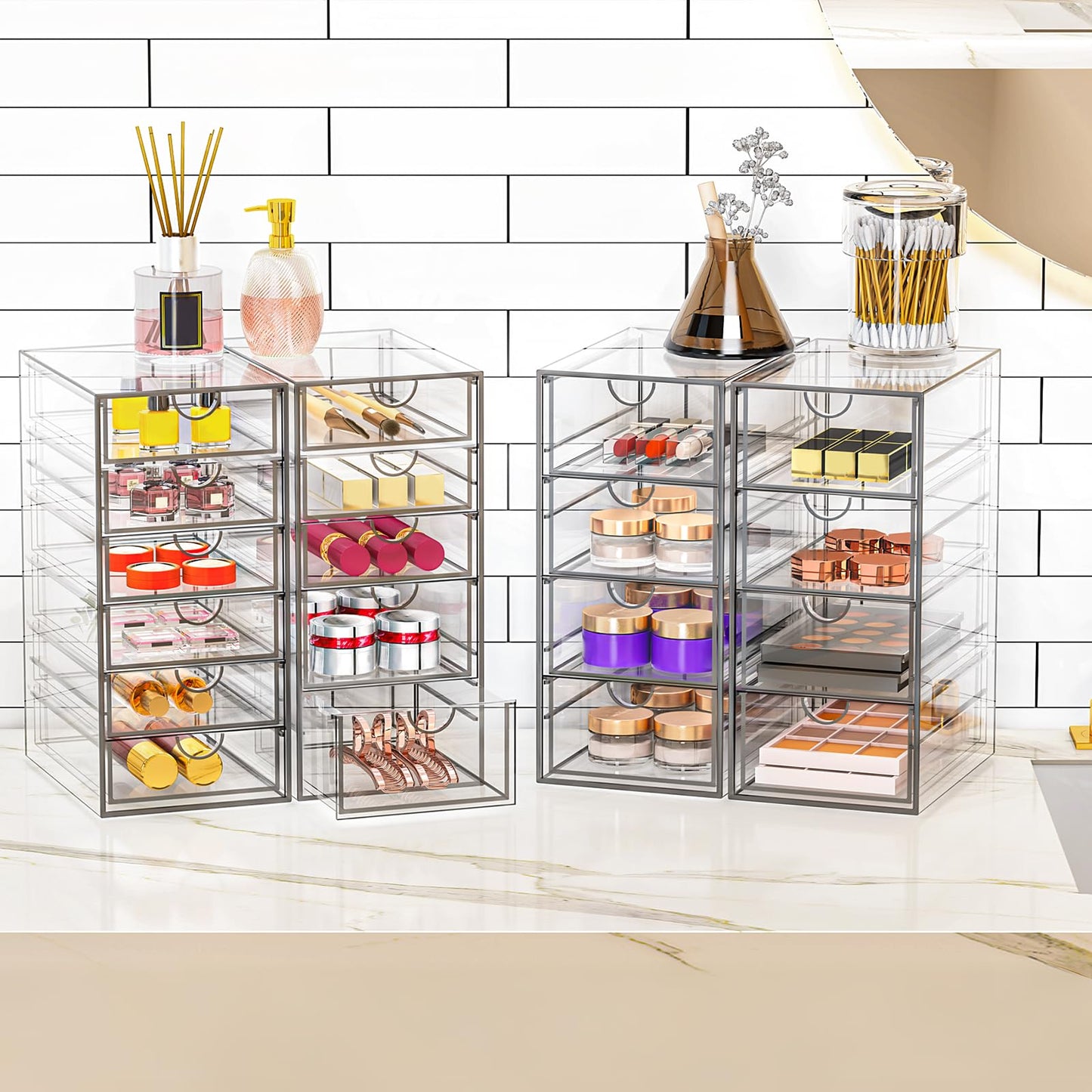 Acrylic Makeup Organizer with 19 Drawers,Storage Drawer Organizer Beauty and Personal Care YFXCVSL