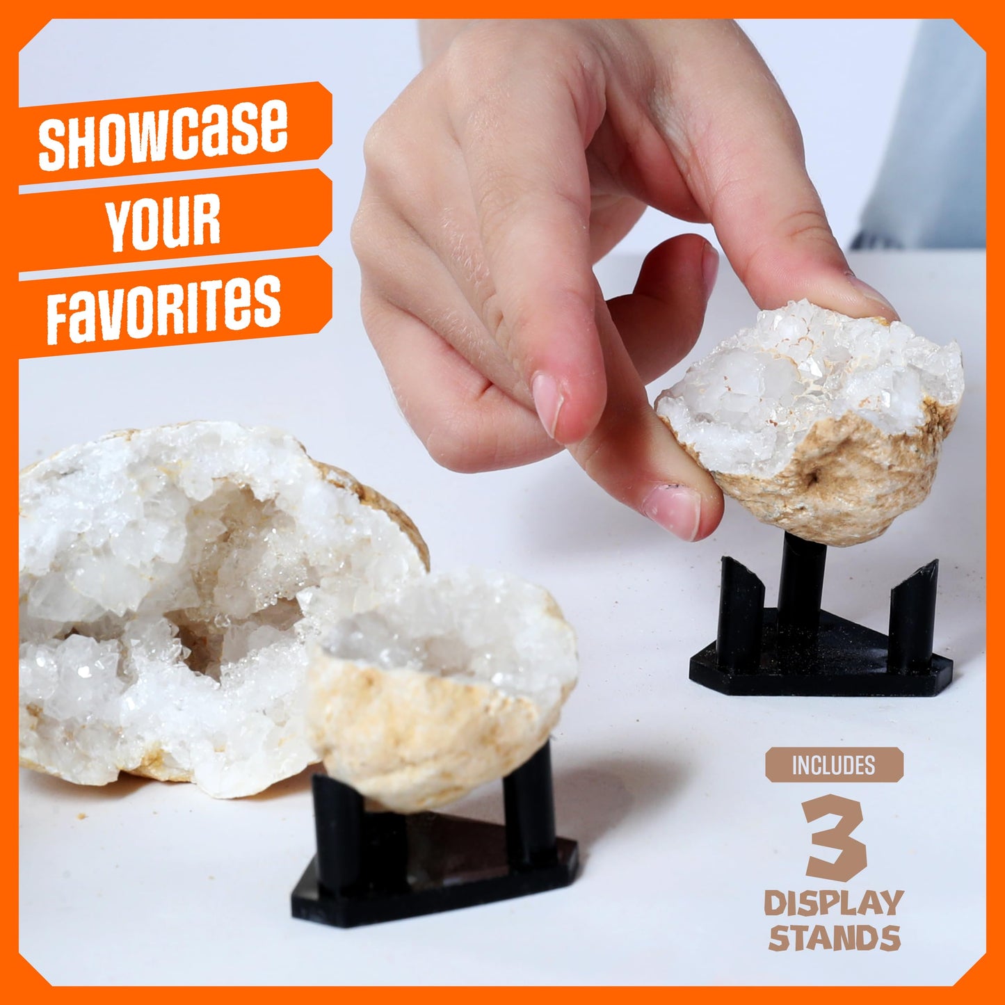 Dan&Darci Break Your Own Geodes – Hollow Moroccan Geodes 1–2.5", Science Kit for Kids Ages 8–14, Educational Discovery Toy & Fun Gift