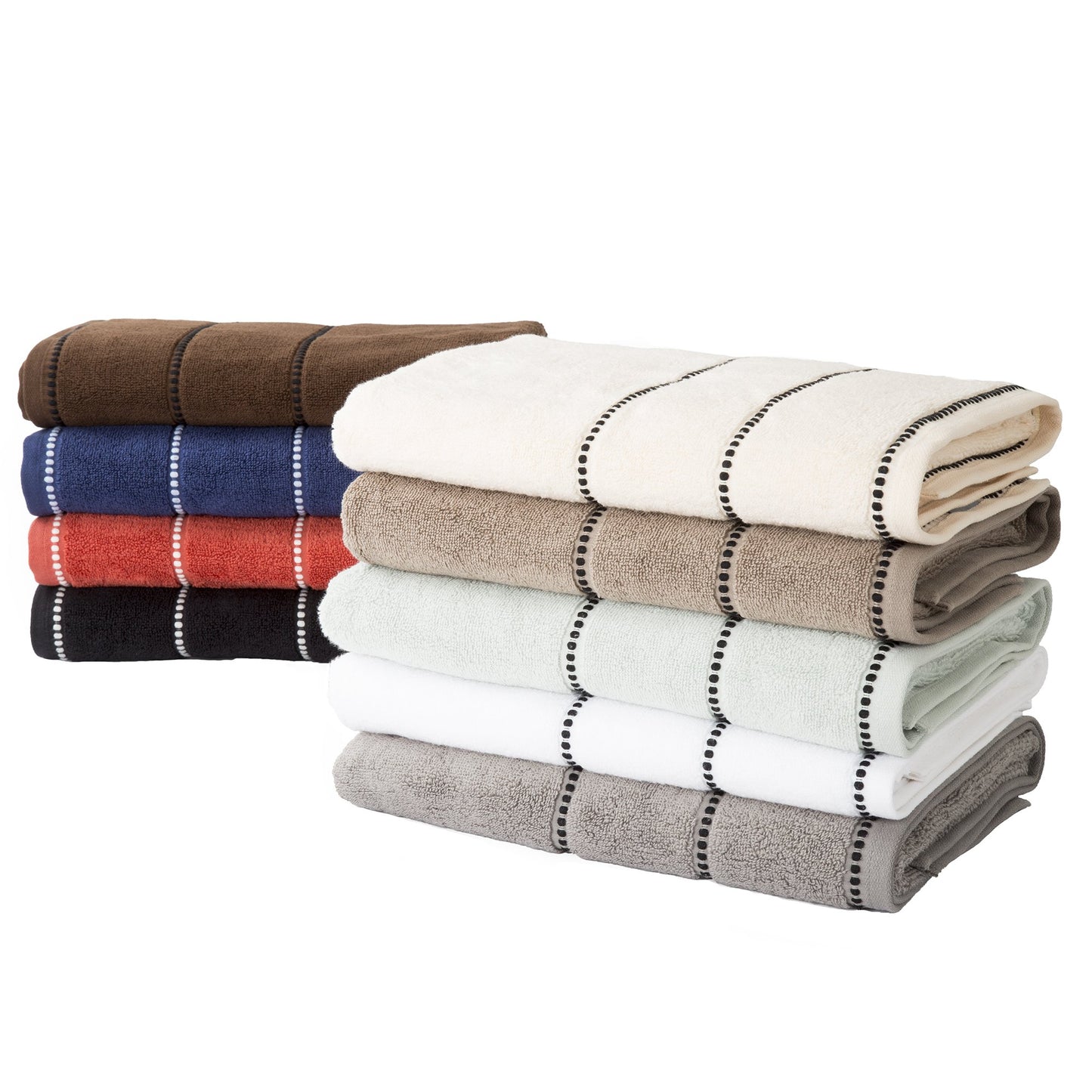 Lavish Home 6 Piece Bathroom Towels Set - 525GSM 100% Cotton Bathroom Essentials - 2 Bath Sheets, 2 Hand Towels, and 2 Wash Cloths for Bath, Shower…