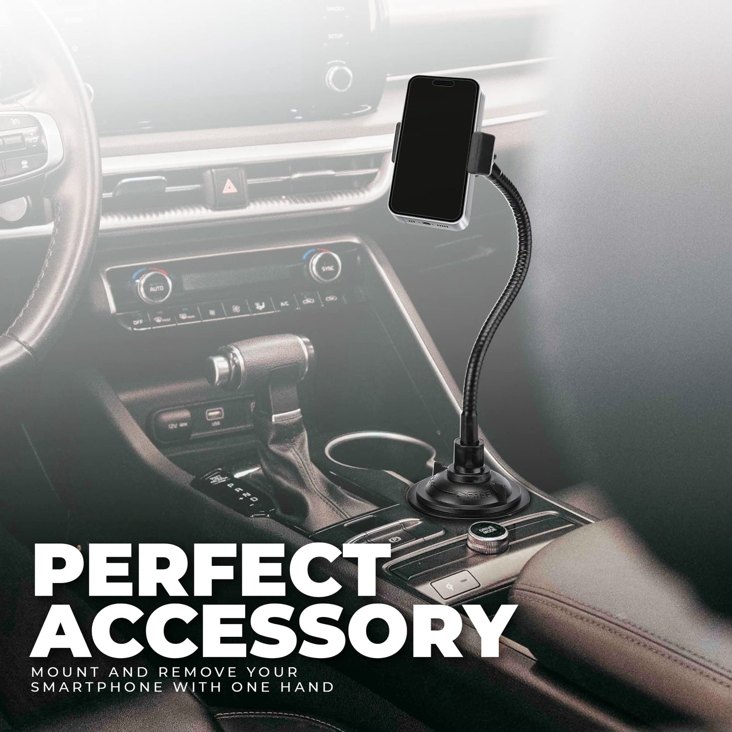 CHARGEWORX 10" Neck Universal Cup Holder Car Mount, Cup Holder Phone Mount, Phone Cup Holder for Car, Cell Phone Cup Holder, 360 Rotation Cup Holder…