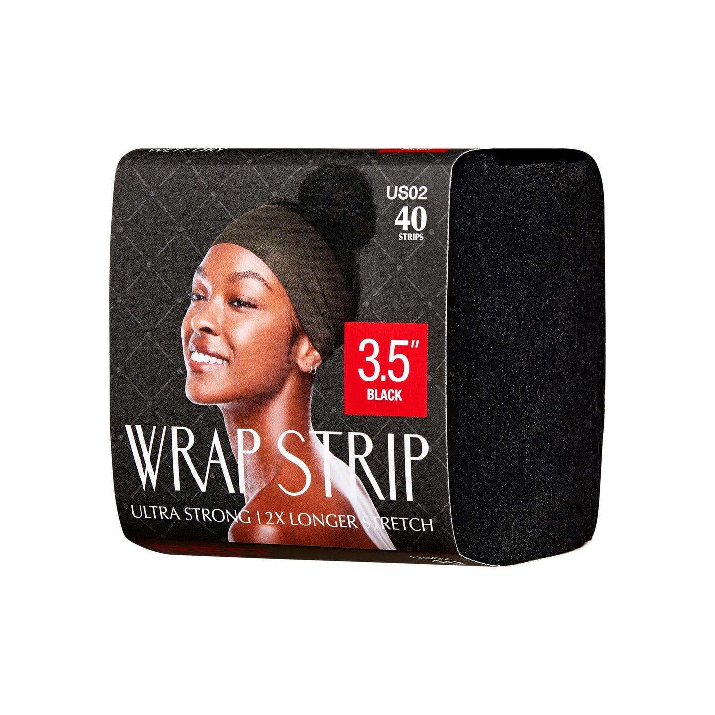 Red by Kiss Hair Wrapping Strip, Ultra Strong 2X Longer Stretch, 40 Strips, Suitable for Wet/Dry Hair, White, Styling Paper for Sleek Hairstyles