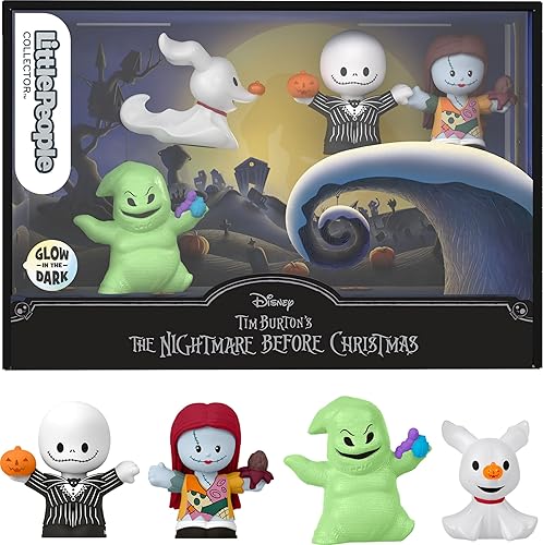 Little People Collector Disney Tim Burton’s The Nightmare Before Christmas Special Edition Set for Adults & Fans, 4 Figures in a Display Package…