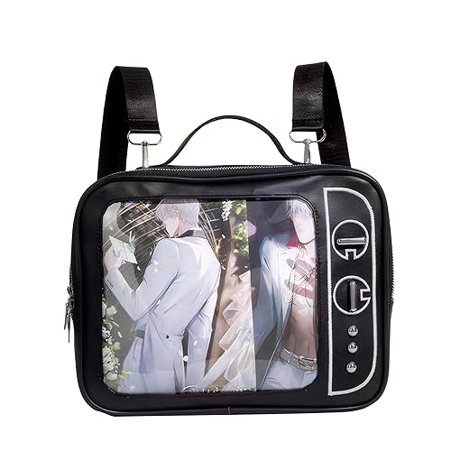 Lifelix Ita Bag Japanese Backpack Y2k Bag Shoulder Crossbody Handbag for Anime Cosplay (Black)