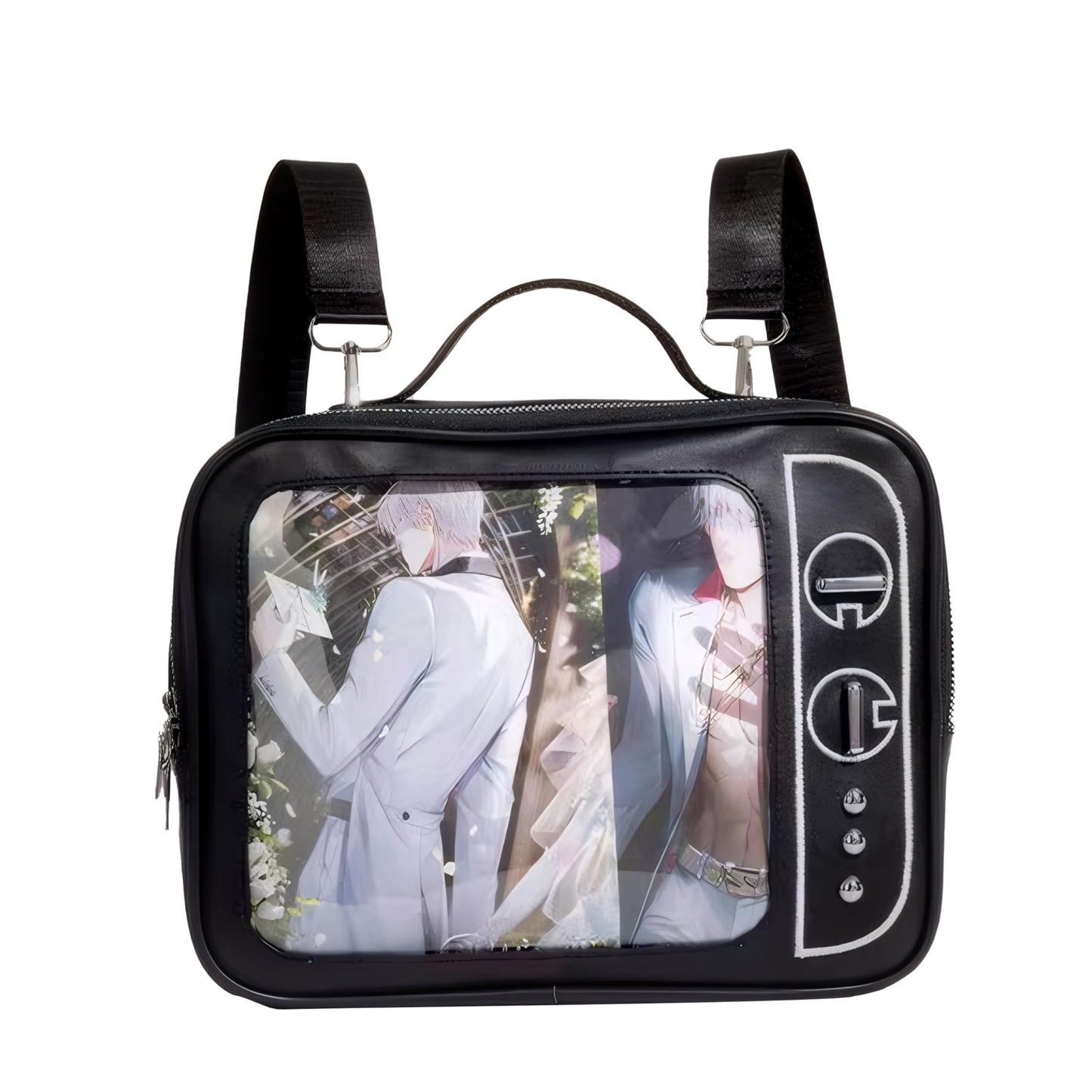 Lifelix Ita Bag Japanese Backpack Y2k Bag Shoulder Crossbody Handbag for Anime Cosplay (Black)