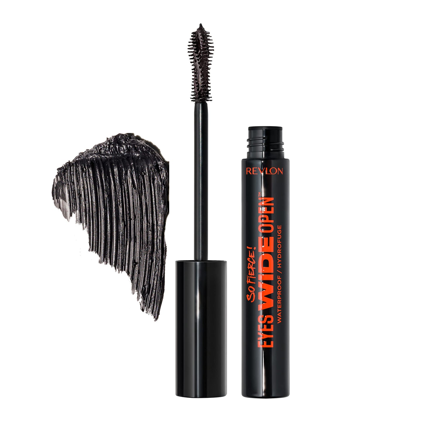 Revlon So Fierce Eyes Wide Open Mascara with Push-up Brush, For Volumizing & High Lifting Eyelashes, Smudge-proof, Flake Resistant, 104 Waterproof