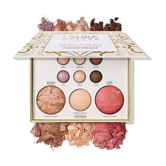 LAURA GELLER NEW YORK The Best of the Best Baked Palette - Tuscan Dreams - Full Size - Includes Bronzer, Blush, Highlighter and 6 Eyeshadows