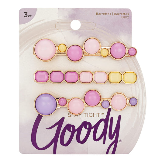 Goody Womens Hair Barrettes - Assorted Watercolor - Slideproof and Lock In Place - Suitable for All Hair Types - Pain Free Hair Accessories for Women