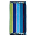 Superior 100% Cotton Luxury Beach Towels - Oversized Beach Towel, Swim Towel, Seashell Stripe (34" x 64")