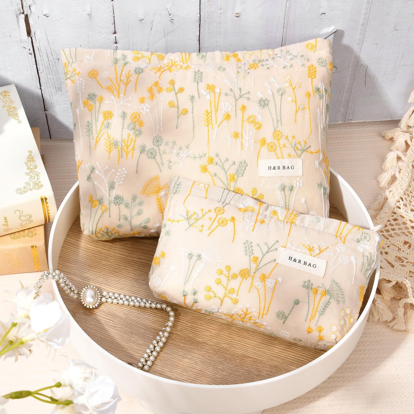 SOIDRAM 2 Pcs Makeup Bag Large Cosmetic Bag Toiletry Bag Makeup Pouch Travel Bag Organizer Cute Makeup Brushes Aesthetic Accessories Storage Bag Beauty and Personal Care SOIDRAM