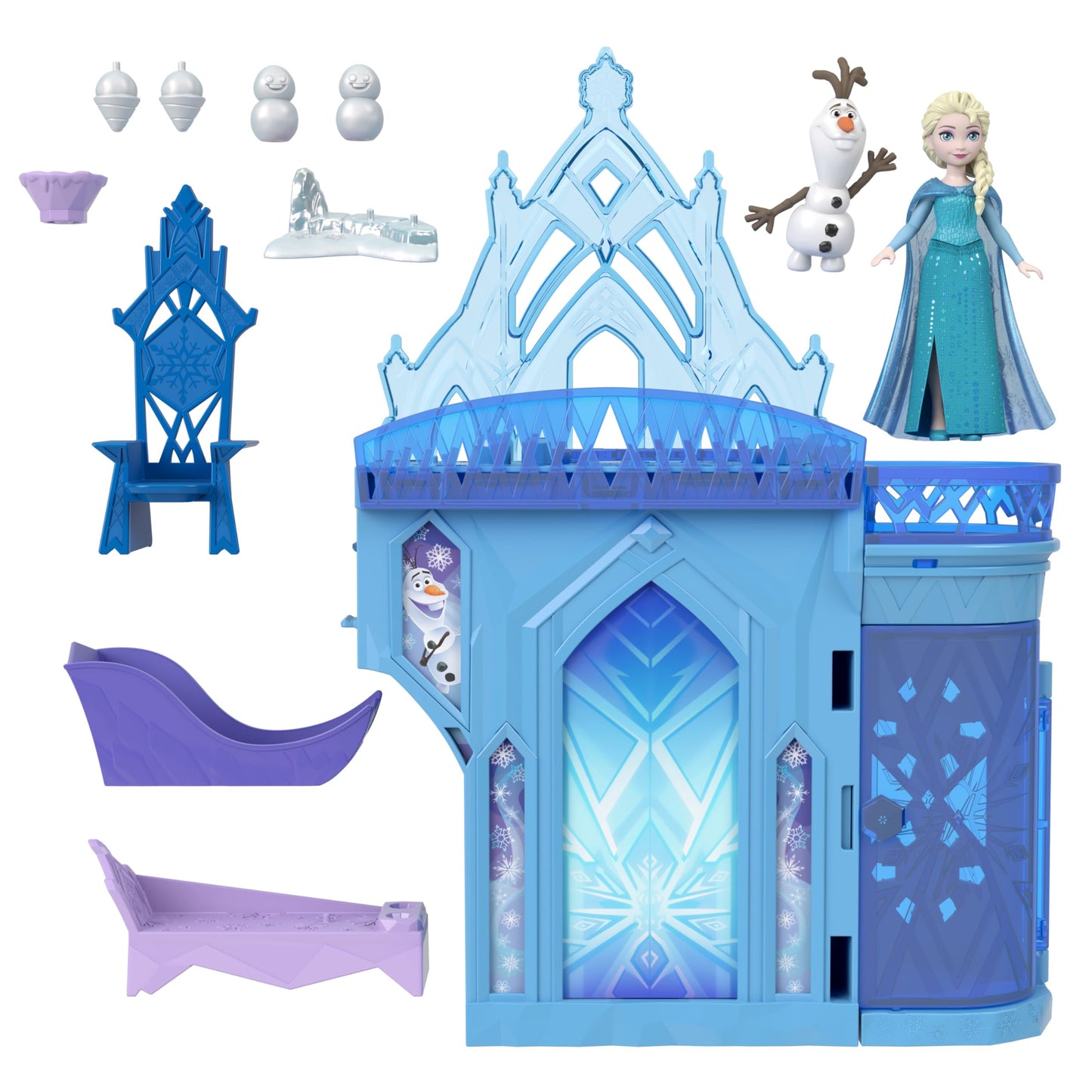Mattel Disney Princess Toys, Storytime Stackers Elsa Ice Palace, Stackable Castle Doll House with Small Doll & 8 Pieces, Inspired by The Disney…