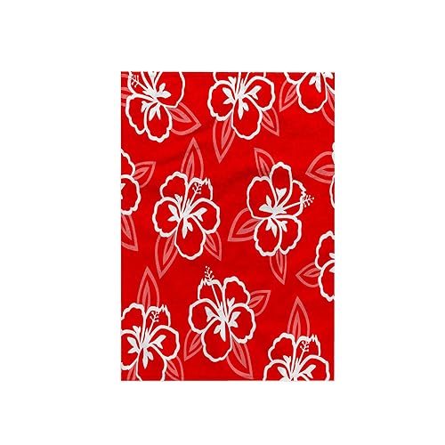 3D Rose Hawaiian Hibiscus Flower Print-Red and White Hand/Sports Towel, 15 x 22