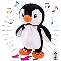 Hopearl Talking Singing Penguin Repeats What You Say Walking Electric Interactive Animated Toy Speaking Plush Buddy Gifts for Toddlers, 7.5''
