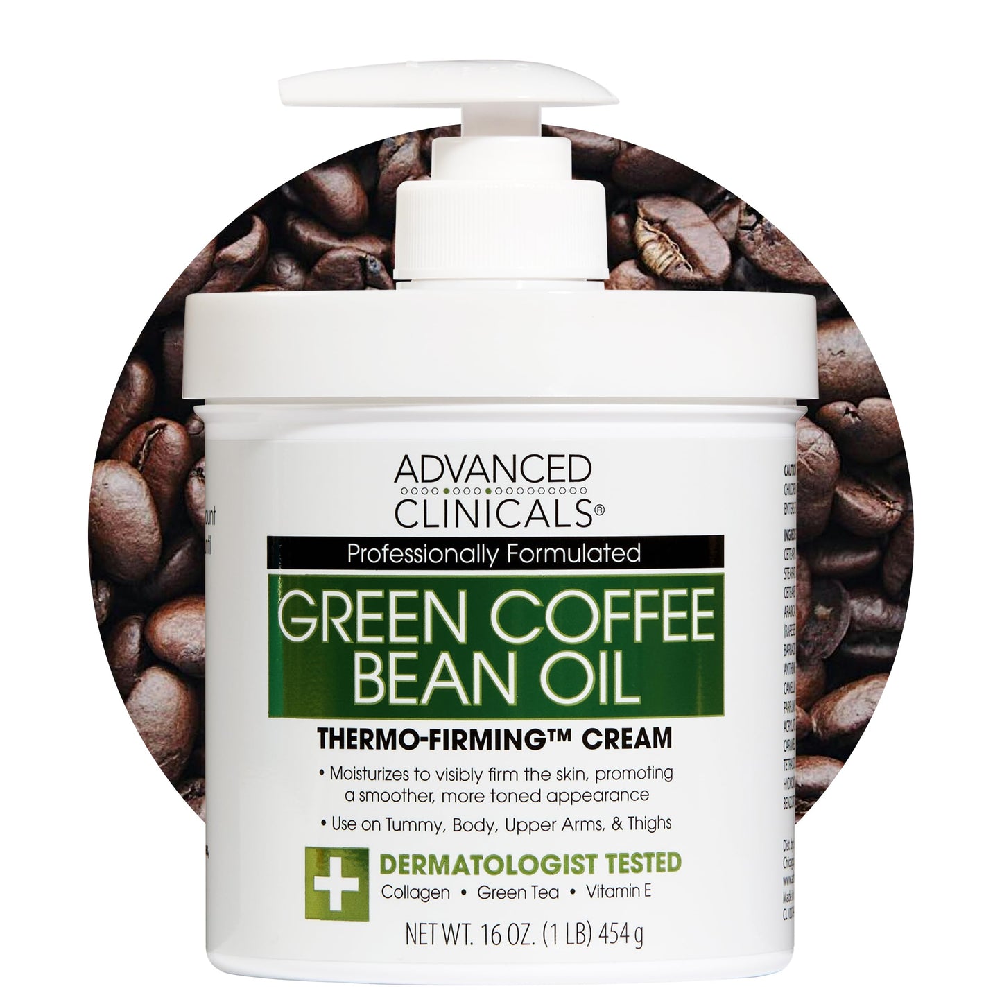 Advanced Clinicals Green Coffee Bean Thermo - Firming Body Lotion | Caffeine Infused Collagen Cream Moisturizer & Body Cream For Women, Stomach, Legs