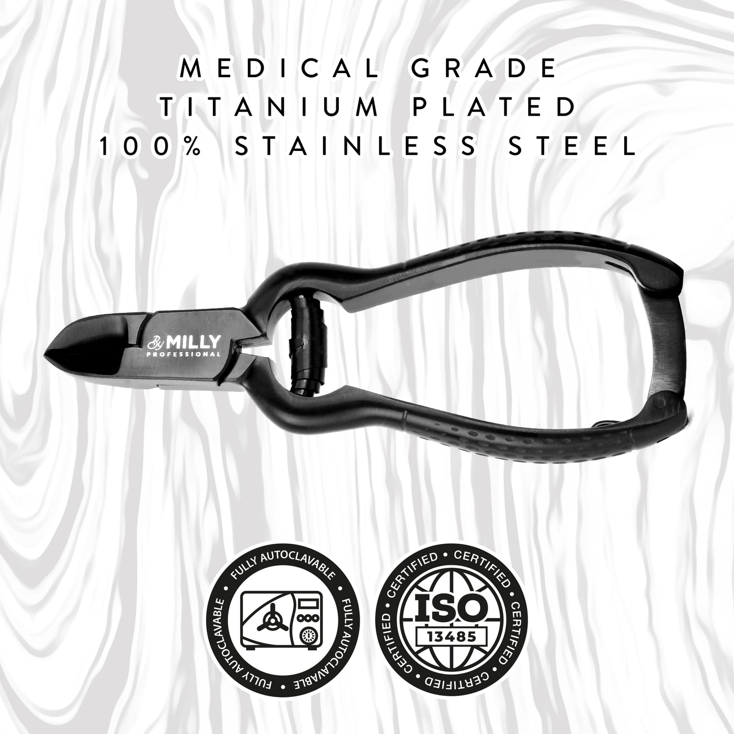 By MILLY Heavy Duty Toenail Clippers for Thick Toenails | High Carbon Stainless Steel | Trim Thick or Hard Toenails | Professional Nail Clippers