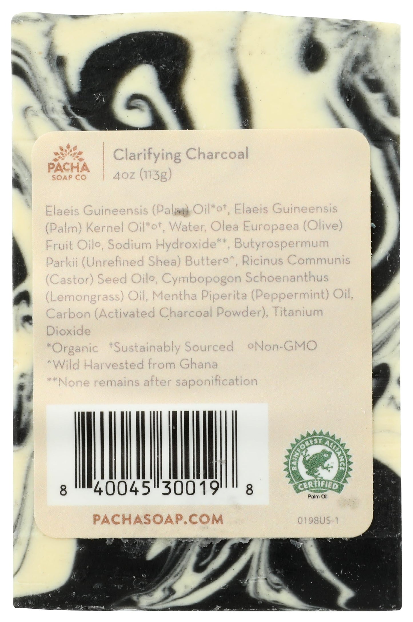 Pacha Soap Clarifying Charcoal Bar Soap, 4 OZ