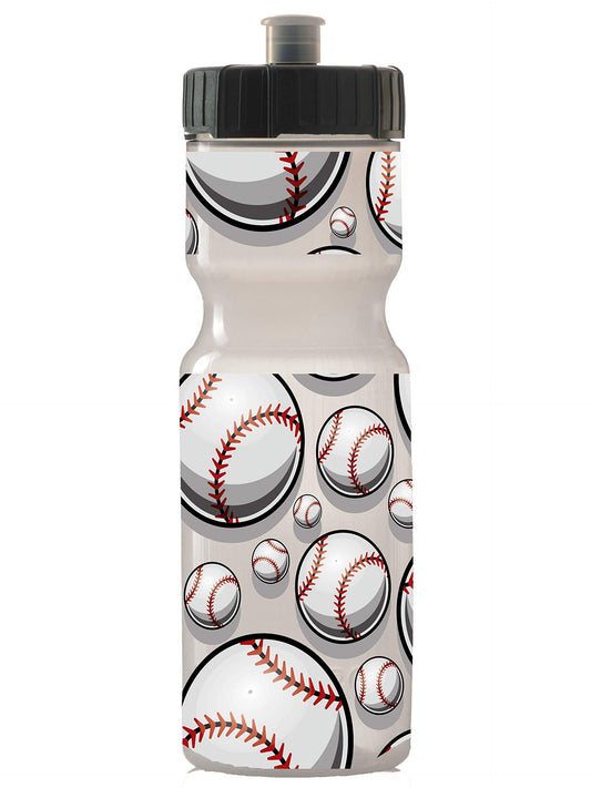50 Strong 22oz Kids Sports Squeeze Water Bottle - BPA-Free with Pull Top Cap - Durable & Reusable for School, Boys & Girls - Made in USA - Baseball