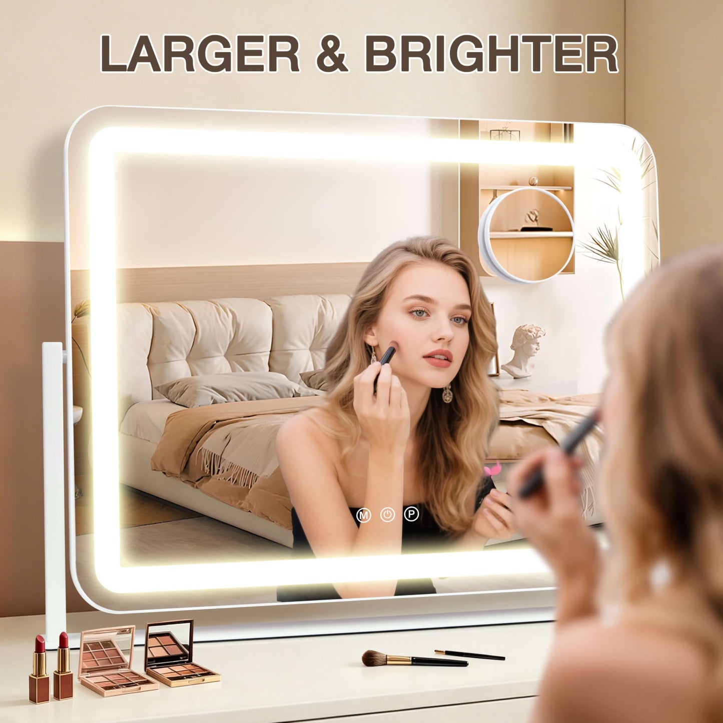 Shinerva Vanity Mirror with Lights, 22"×17" LED Makeup Mirror Beauty and Personal Care Shinerva