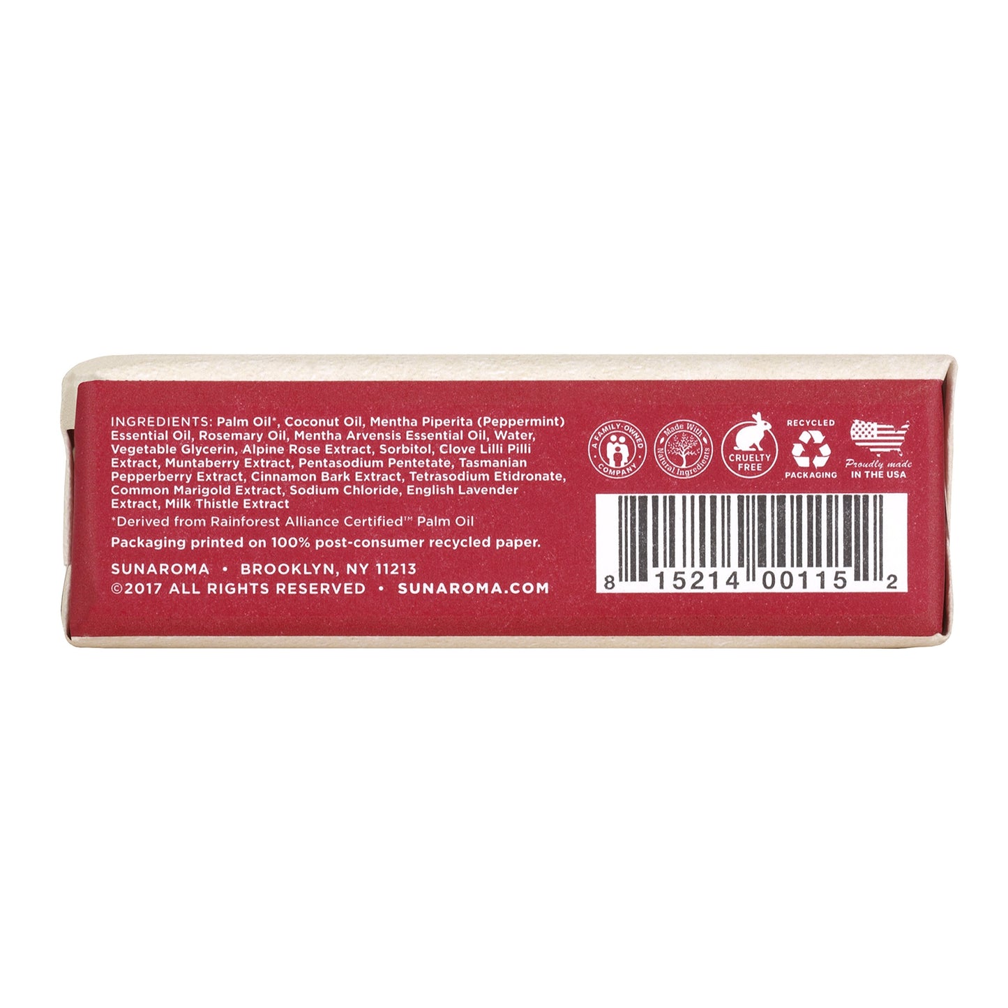 Sunaroma Peppermint Oil W/ Tasmanian Pepperberry and Alpine Rose Soap (8 Ounce)