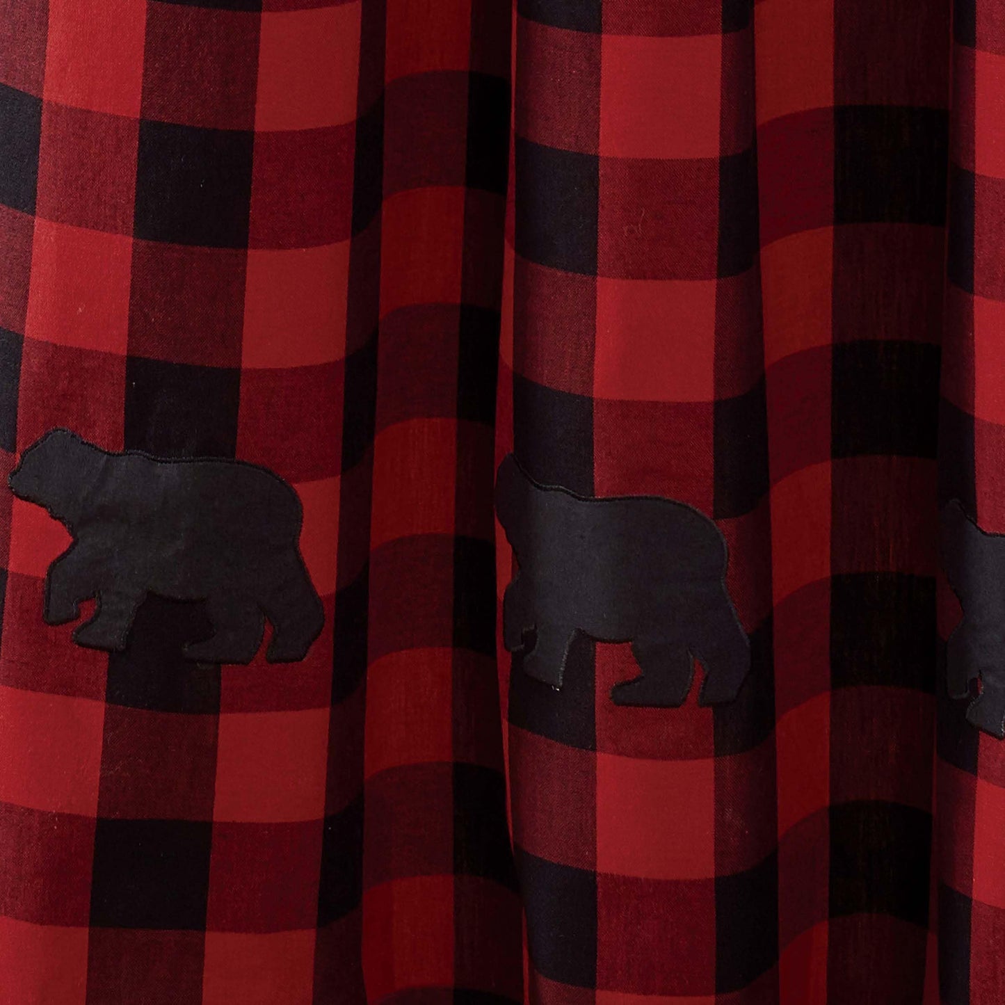 Park Designs Buffalo Check Bear Applique Shower Curtain