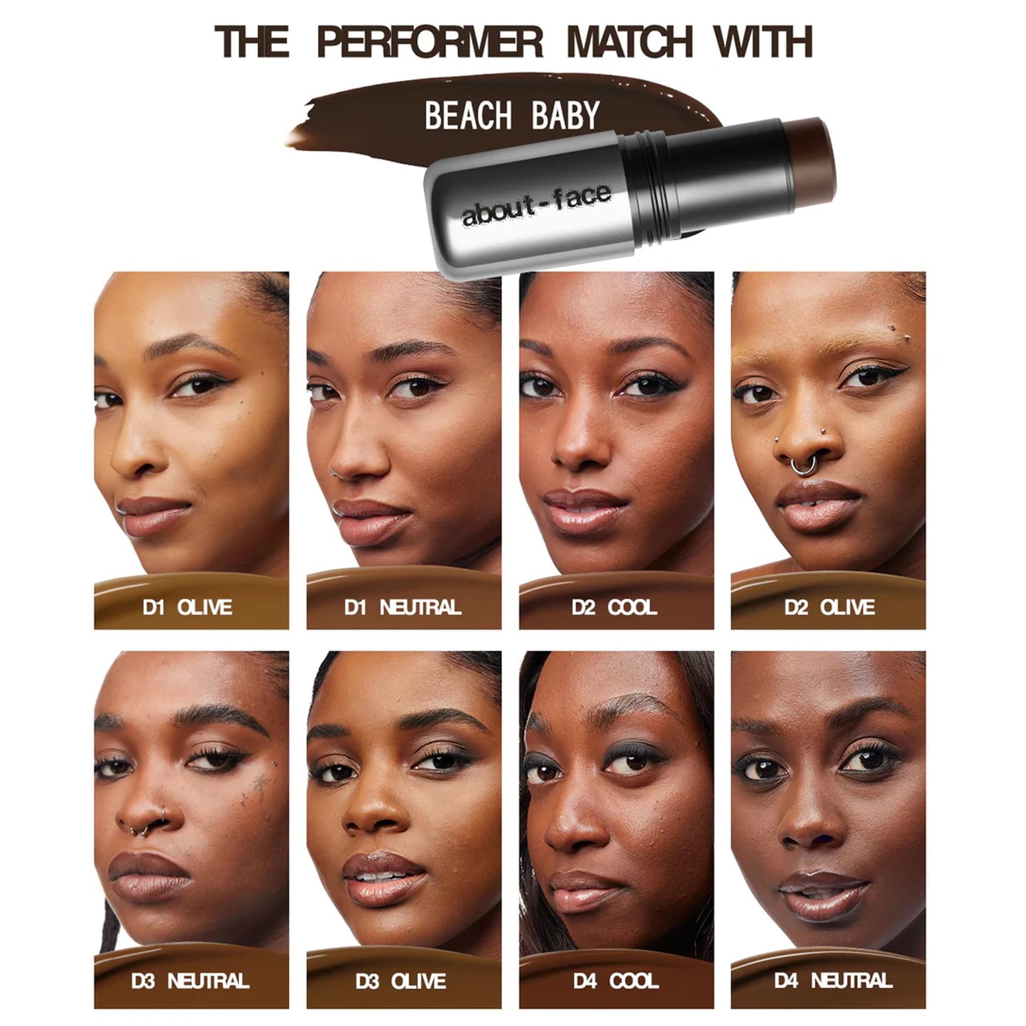 about-face Beach Freak Bronzer Stick Beach Baby- Ultra-Creamy, Vegan Bronzer & Contour Stick with Skincare Benefits - Dewy Finish - Hydrating Formula