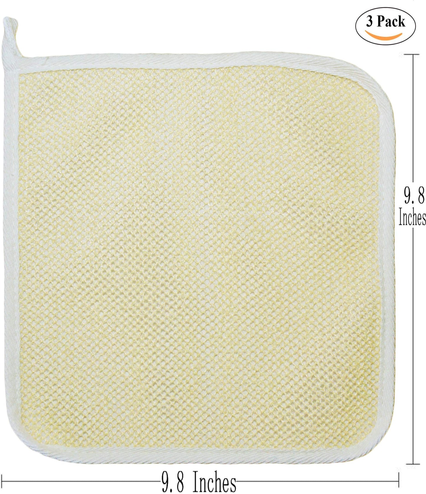 3 pcs/Set Dual-Sided with Soft Weave Exfoliating Scrub and Soft Terry Cloth Towel Home Spa Exfoliating Face and Body - Shower Scrubber - Remove Dead