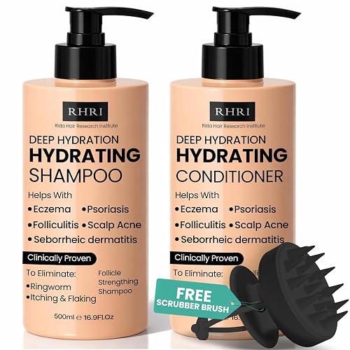 34 OZ Hydrating Shampoo & Conditioner Set for Dry, Damaged, Oily & Fine Hair | Strengthens Roots for Thicker, Stronger Hair, Nourishes Scalp, Reduces