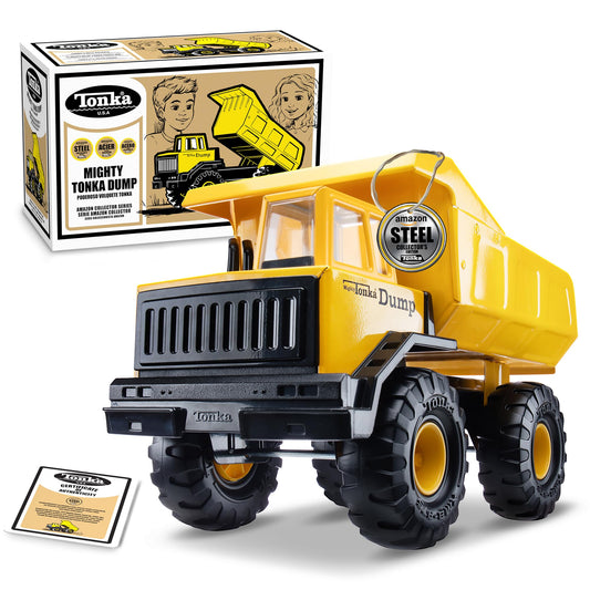 Tonka Retro Mighty Dump Truck - Collector's Edition - Made with 2X More Steel, Kids Construction Toy, Metal Truck, Toy Truck for Boys and Girls,…