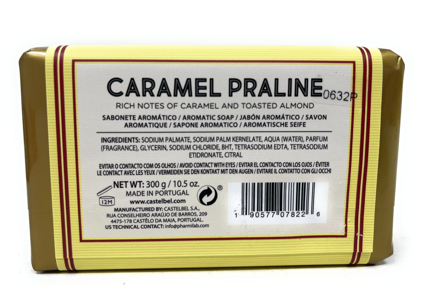 Castelbel Caramel Praline Scented Soap, 10.5 Ounces