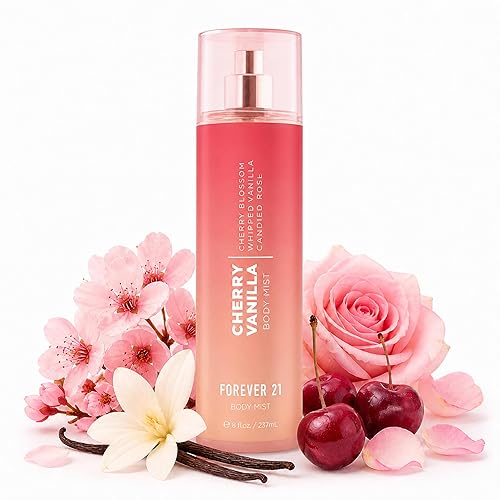 Forever 21 Cherry Vanilla Body Spray Mist | Lightweight & Sweet Everyday Scent | Sweet Body Spray with Cherry Blossom Top Notes, Whipped Vanilla