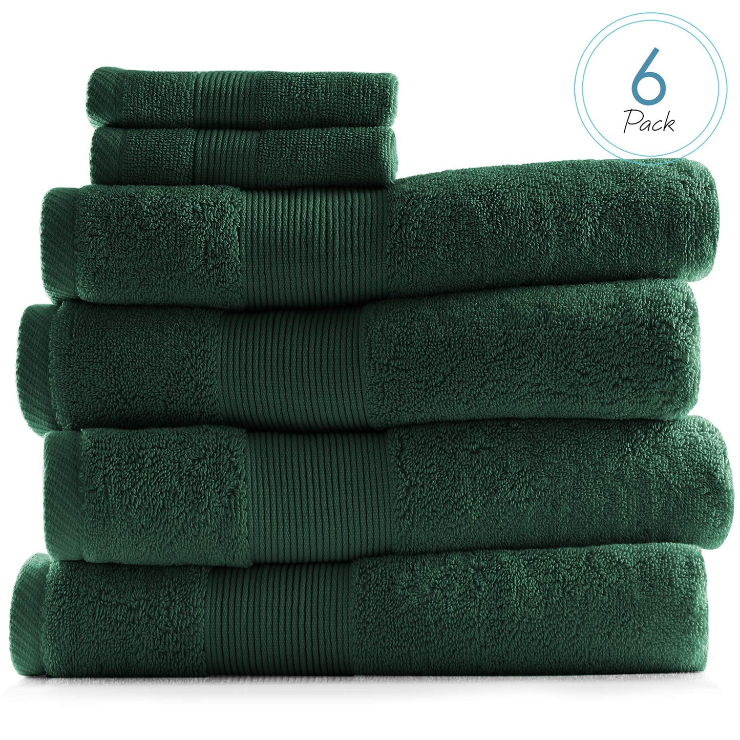 Hearth & Harbor Bath Towels for Bathroom - 100% Ring Spun Cotton Luxury Bathroom Towels - Ultra Soft & Highly Absorbent, Bath Towels Set of 6…