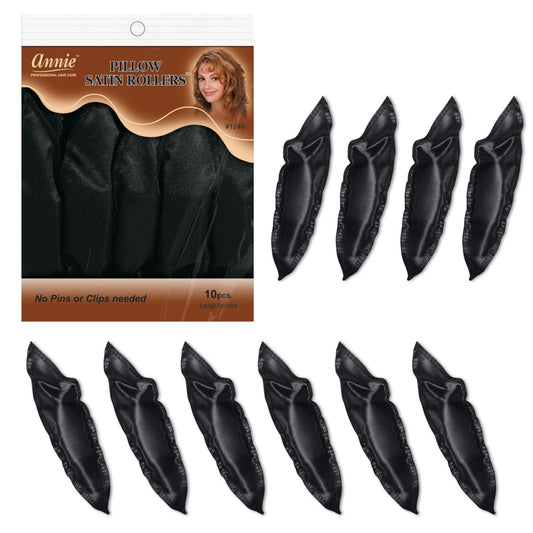 Annie Pillow Satin Rollers: 10Pcs Heatless Roller Set (Black) Beauty & Personal Care Annie