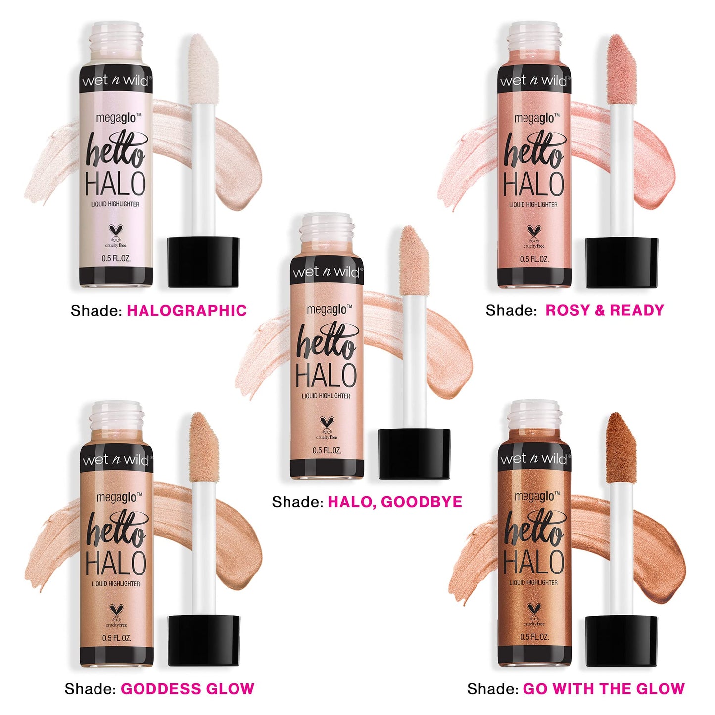 wet n wild MegaGlo Hello Halo Liquid Highlighter Makeup, Shimmer, Glow Halographic