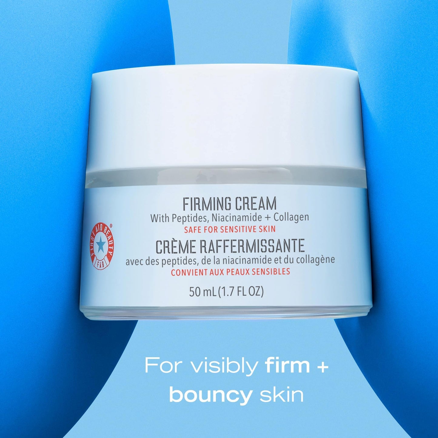 First Aid Beauty Firming Collagen Cream with Collagen, Peptides and Niacinamide - Day + Night Anti-Aging Face Moisturizer - 1.7 fl oz