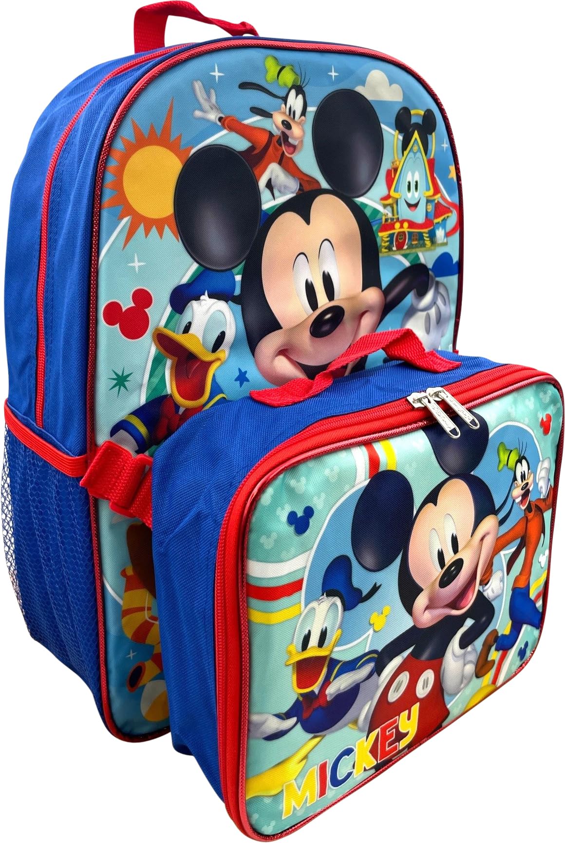 Disney Mickey Mouse 16" Backpack With Detachable Lunch Box (Mickey-Fun House)