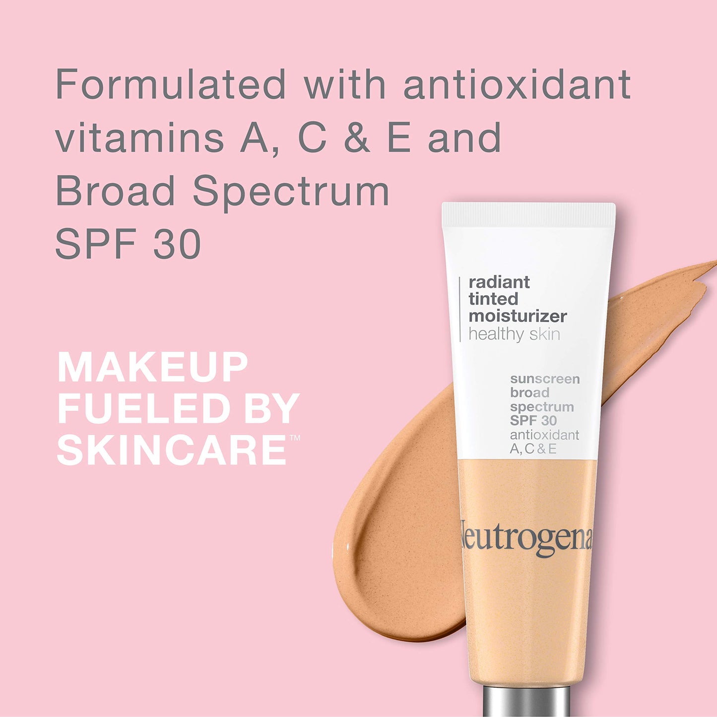 Neutrogena Healthy Skin Radiant Tinted Facial Moisturizer with Broad Spectrum SPF 30 Sunscreen Vitamins A, C, & E, Lightweight, Sheer, & Oil-Free