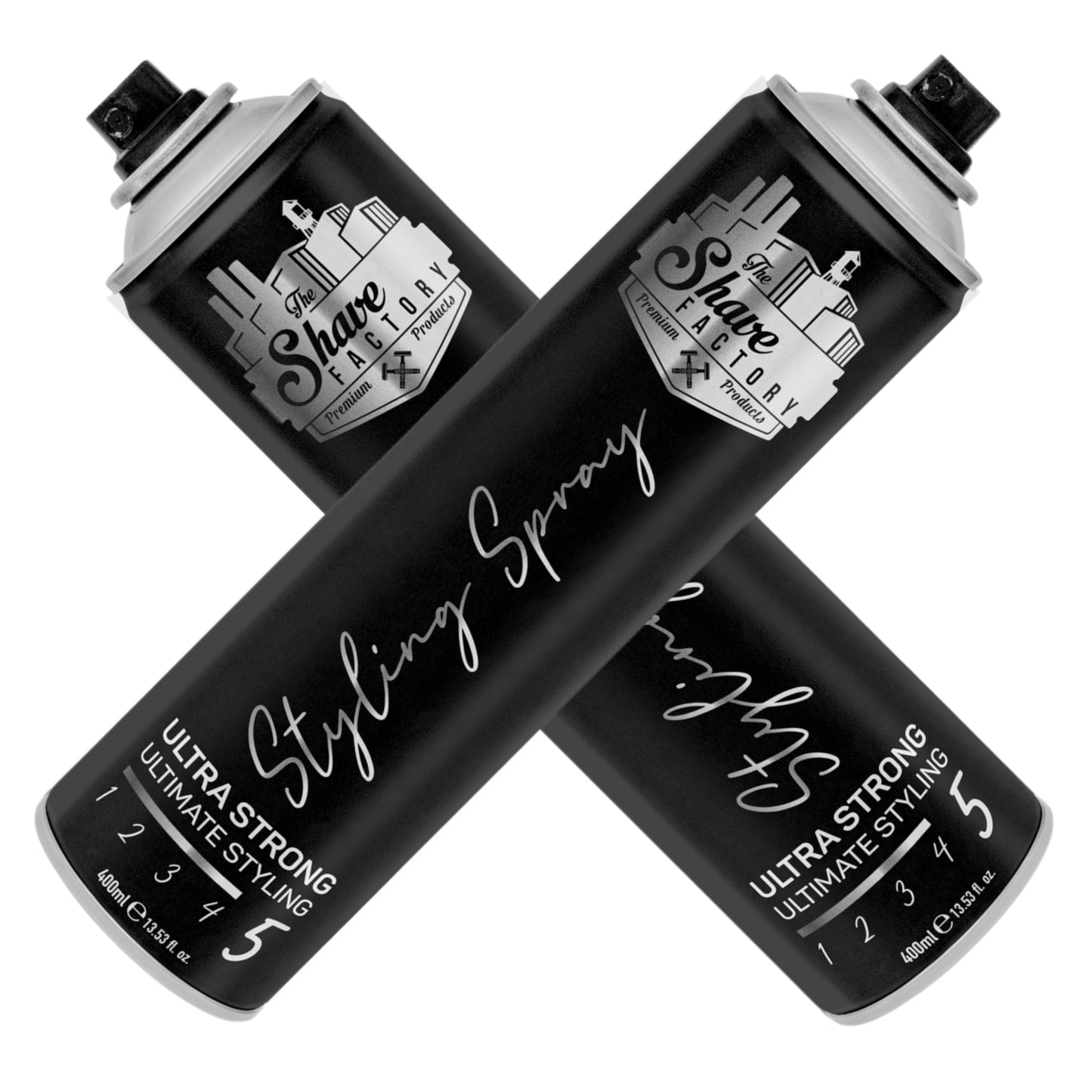 the shave factory Ultra Strong Styling Spray: Long-lasting Hold, Perfect Control and Impeccable Style 400ml 13.52 fl oz. (Regular)