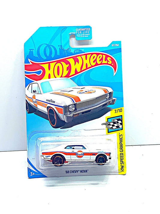 Hot Wheels HW Speed Graphics 7/10 '68 Nova White Gulf