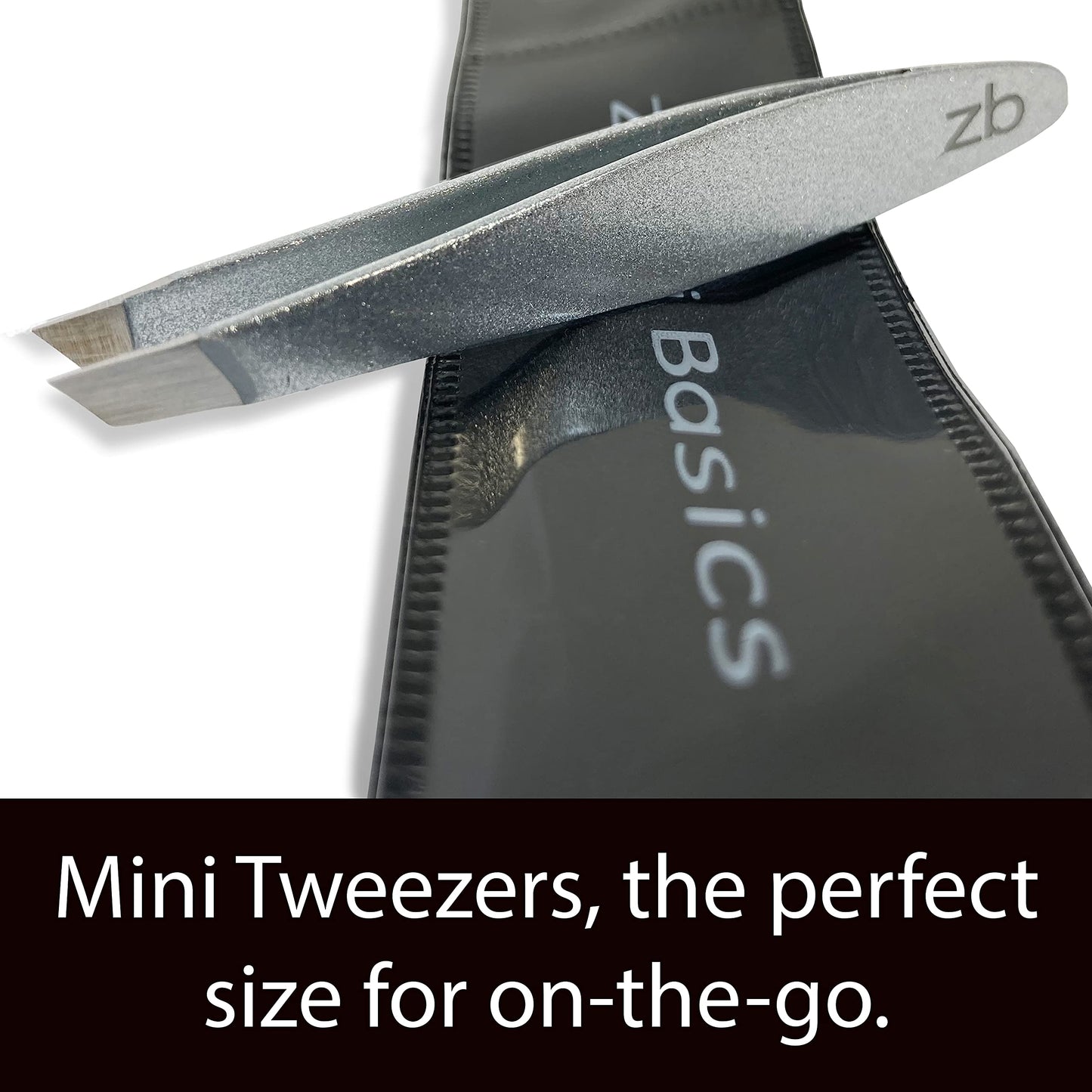Zizzili Basics Mini Slant Tweezers - Best Tweezers for Eyebrow and Facial Hair Removal