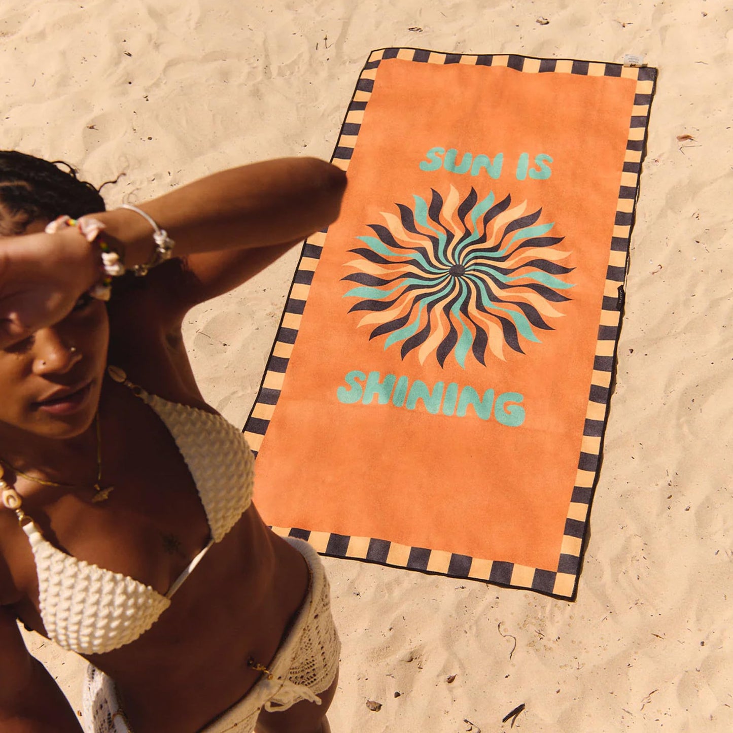 Slowtide x Bob Marley, Sun is Shining Travel Towel - Quick Dry and Highly Absorbent, Lightweight and Packable, 60 x 30 Inches