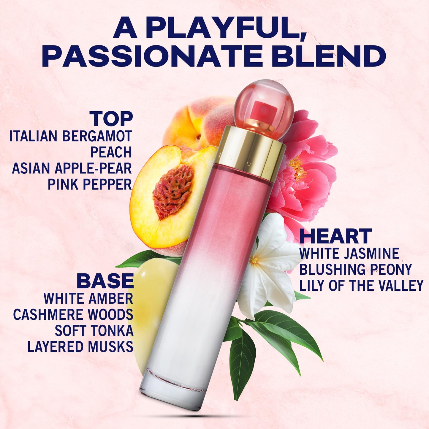 Perry Ellis 360° Coral Eau De Parfum Spray for Women - Perfume for Women, Floral & Fruity Fragrance, EDP, Designer Scent for Her, Long Lasting - 3.4