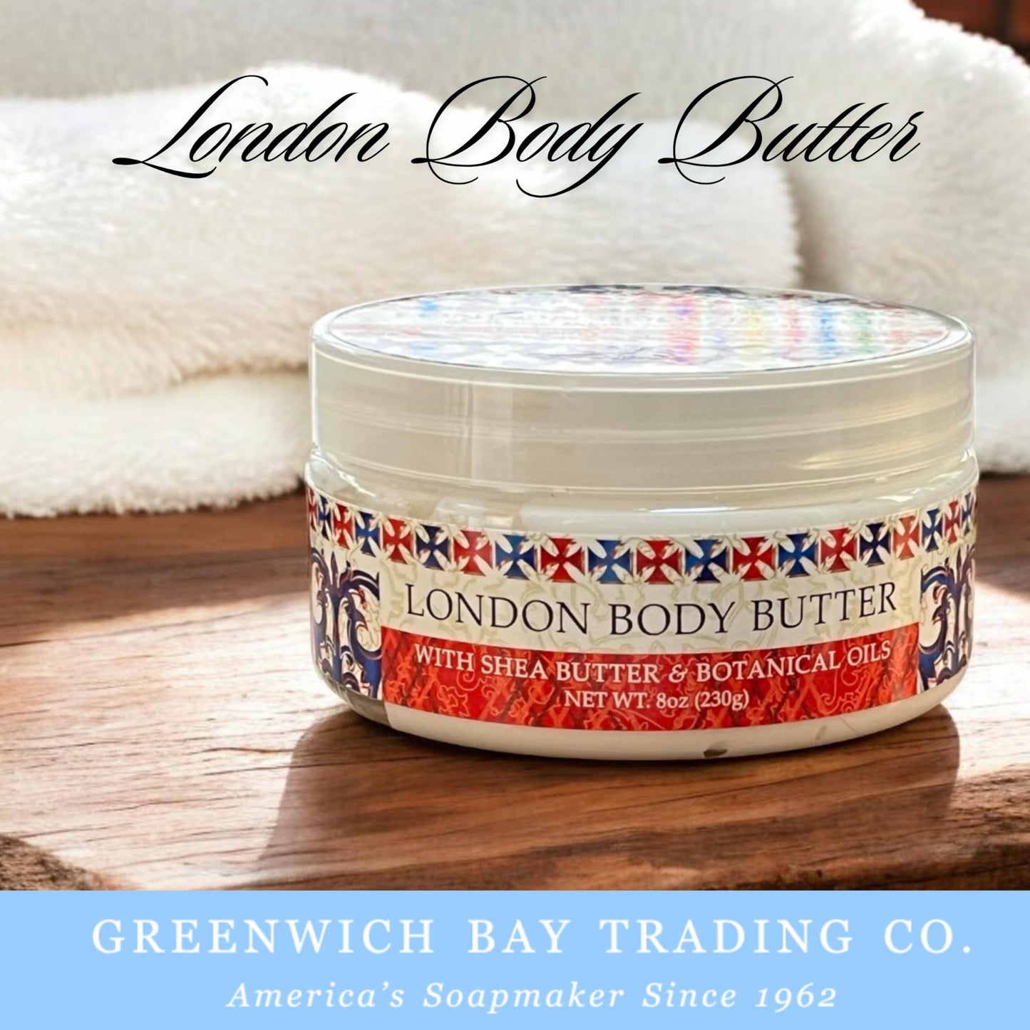 Greenwich Bay Trading Destination Body Butter 8oz | Luxurious Moisturizing Cream | Enriched with Shea Butter & Essential Oils for Deep Hydration |